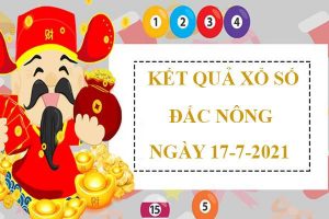 thống kê xổ số Đắc Nông thứ 7 ngày 17/7/2021